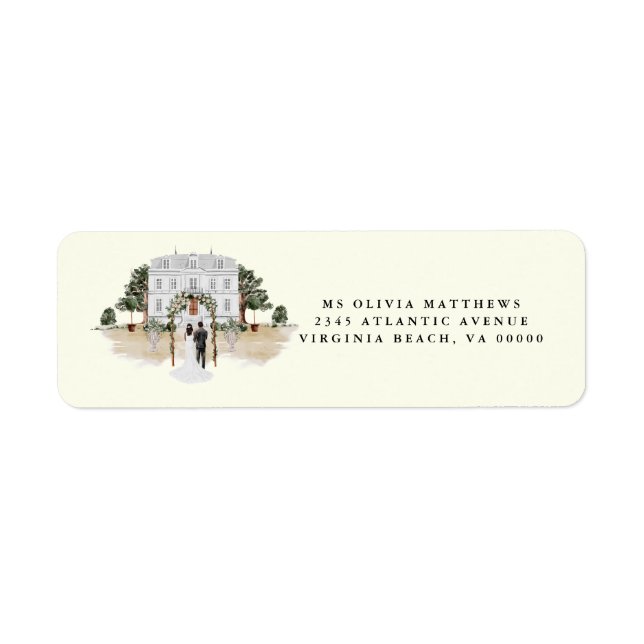 Elegant Country Manor | Ranch Country Wedding Label (Front)
