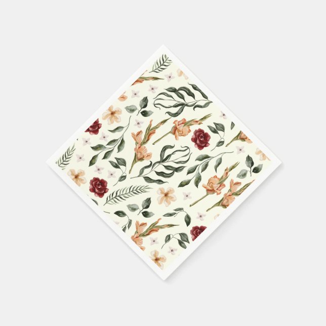 Elegant Country Manor | Ranch Floral Wedding  Napkins (Corner)