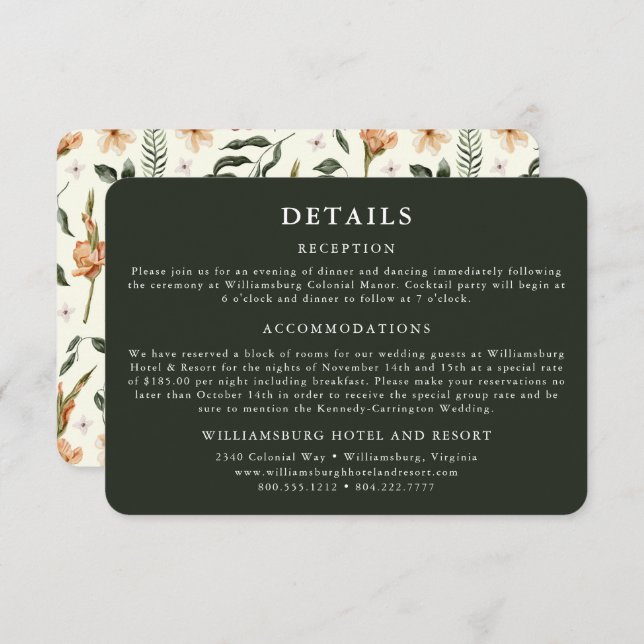 Elegant Country Manor | Ranch Green Enclosure Card (Front/Back)