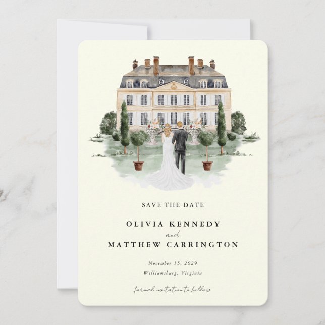 Elegant Country Manor | Ranch Save the Date  Invitation (Front)
