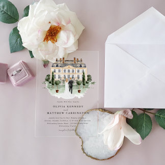 Elegant Country Manor | Villa Wedding Invitation