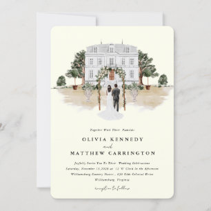 Elegant Country Manor Villa Wedding Invitation