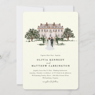 Elegant Country Manor | Villa Wedding Invitation