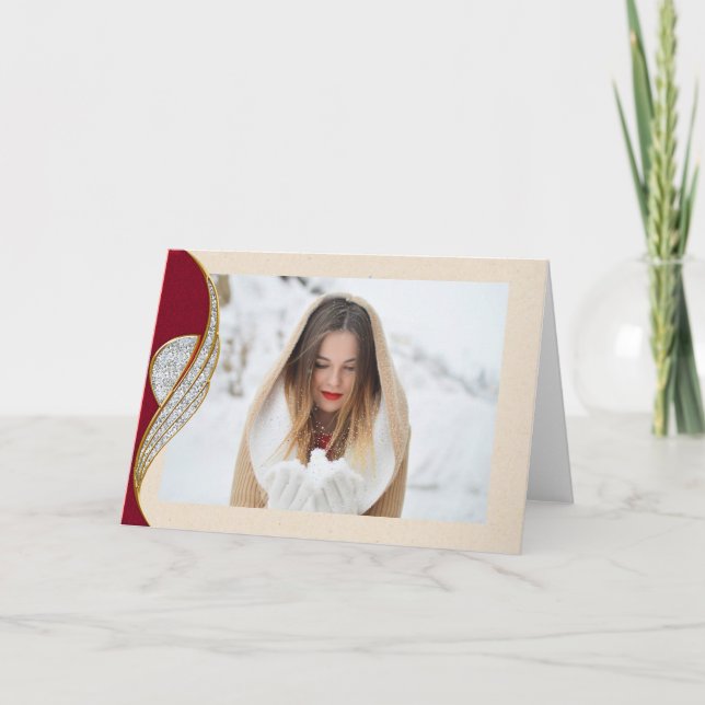 Elegant Country Photo Christmas Card (Front)