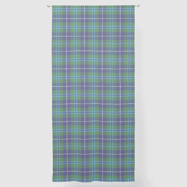 Elegant Country Plaid Checkered Tartan Sheer Curtains (Front)