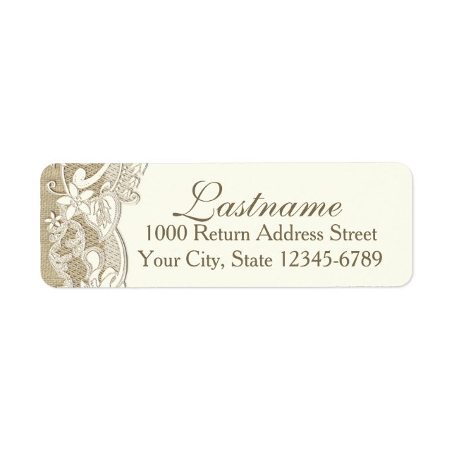 Elegant Country Rustic Floral Design Label (Front)