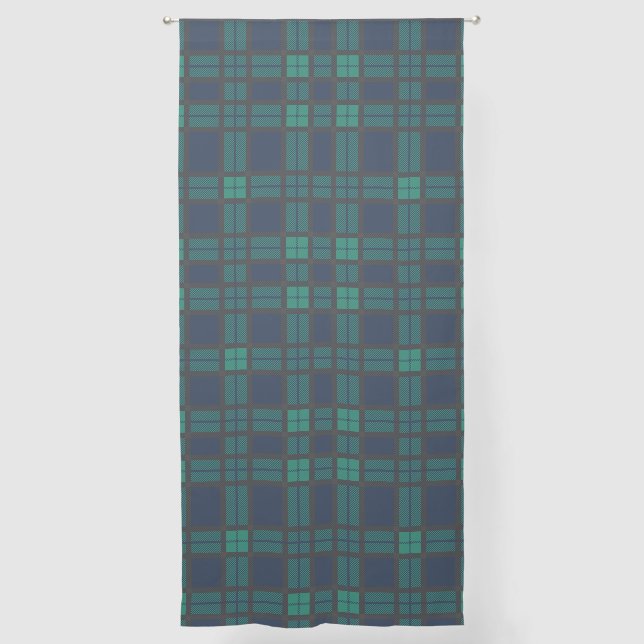 Elegant Country Rustic Plaid Checkered Tartan Sheer Curtains (Front)