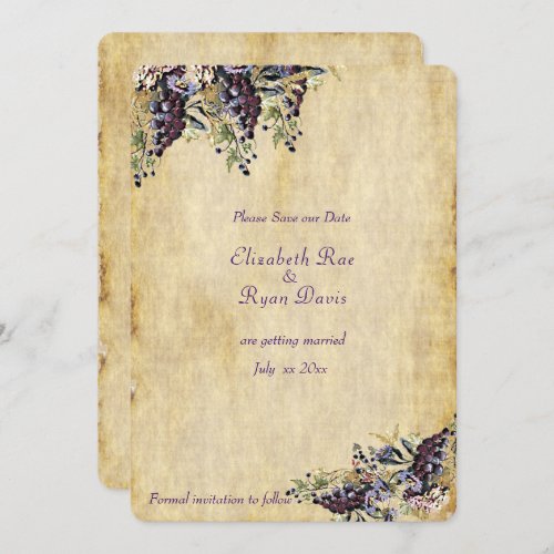 Elegant Country Rustic Vineyard Wedding Invitation