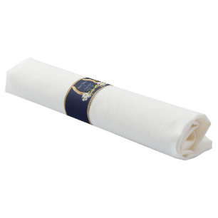 Elegant Country Style Navy and Gold Napkin Bands