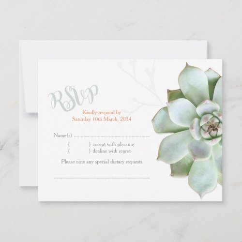 Elegant Country Succulent Wedding RSVP