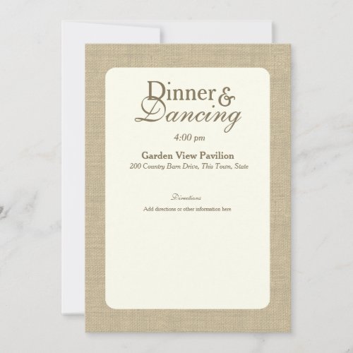 Elegant Country Wedding Information Invitation