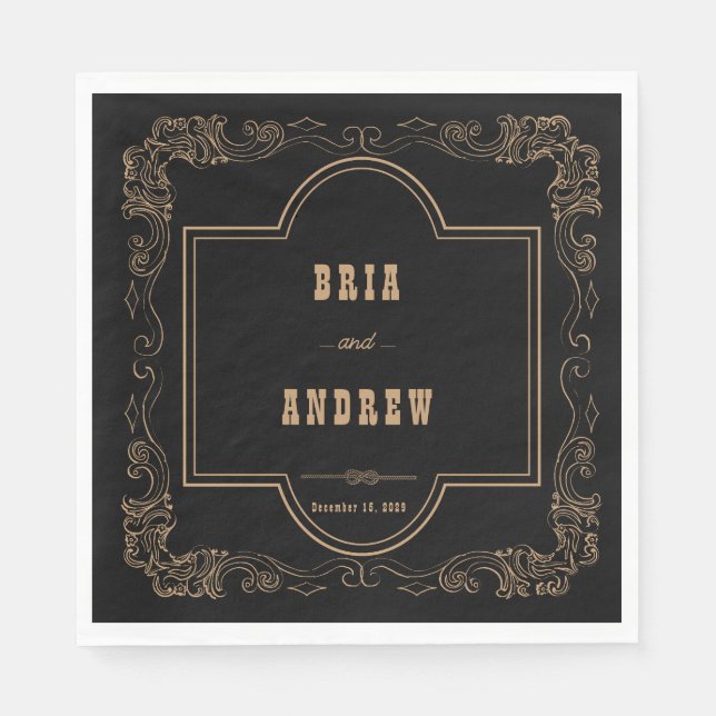 Elegant Country  Wedding Napkins (Front)