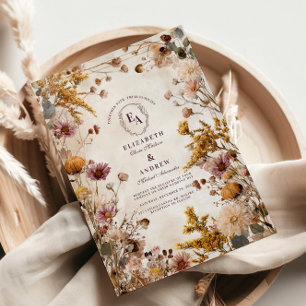 Elegant Countryside Floral Wedding Invitation