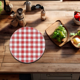 Elegant Countryside Picnic White Red Checkered Cutting Board