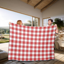 Elegant Countryside Picnic White Red Checkered