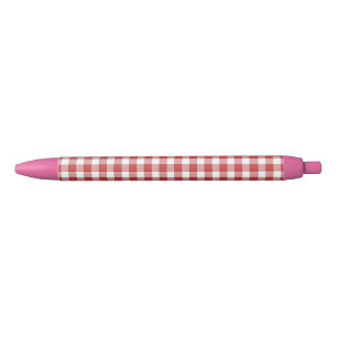 Elegant Countryside Picnic White Red Checkered Pen