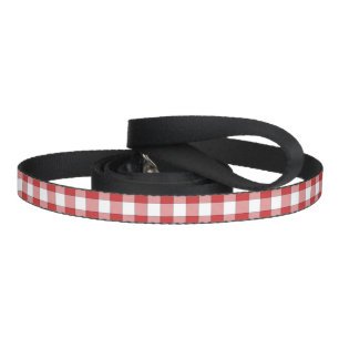 Elegant Countryside Picnic White Red Checkered Pet Leash