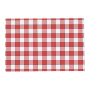 Elegant Countryside Picnic White Red Checkered Placemat