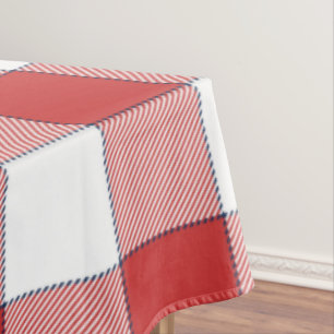 Elegant Countryside Picnic White Red Checkered Tablecloth
