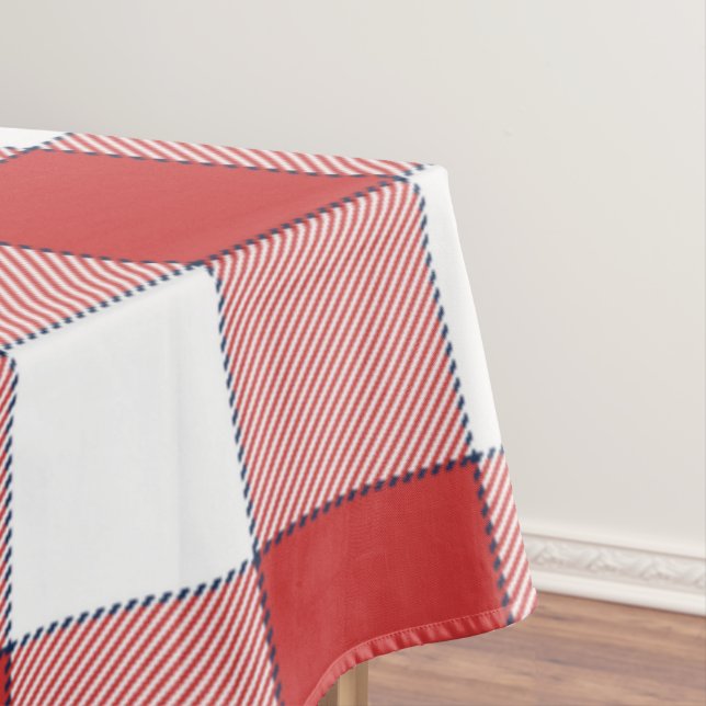 Elegant Countryside Picnic White Red Checkered Tablecloth (In Situ)