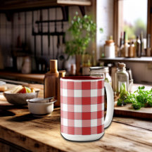 Elegant Countryside Picnic White Red Checkered