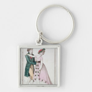 Elegant Couple Dancing the Waltz Keychain