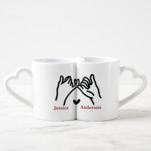 Elegant Couple Hands For Valentine's Day Coffee Mug Set