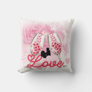 Elegant Couple Happy Valentine's Day Throw Pillow