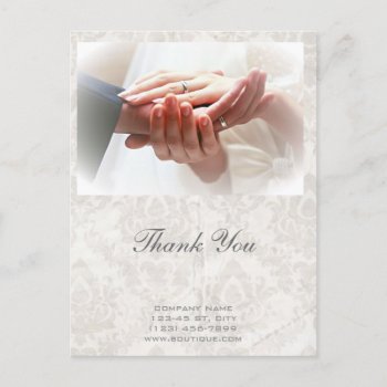Elegant Couple Holding Hands Wedding Photographer Postcard by heresmIcard at Zazzle