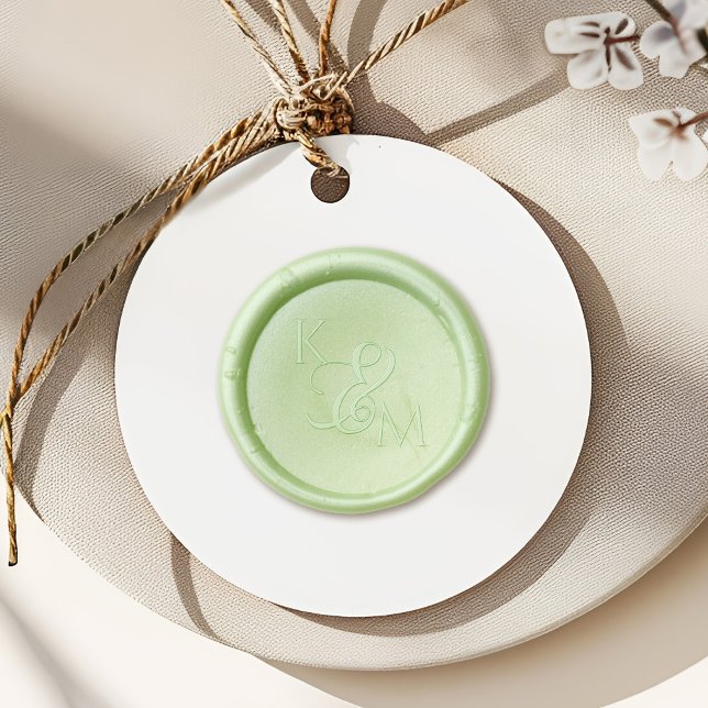 Elegant Couple Initials Monogram Wedding Wax Seal Sticker (Creator Uploaded)