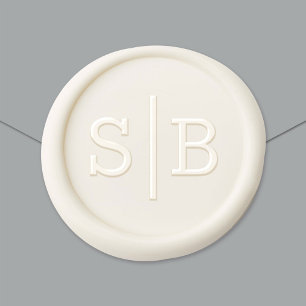 Elegant Couple Letters Split Monogram Wax Seal Sticker
