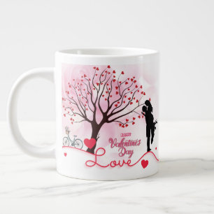 Elegant Couple Lover Valentine's Day  Giant Coffee Mug