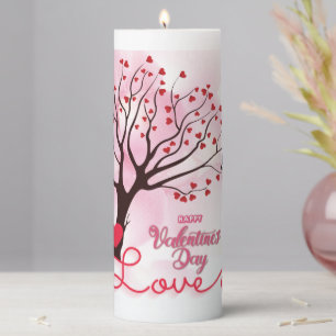 Elegant Couple Lover Valentine's Day Pillar Candle