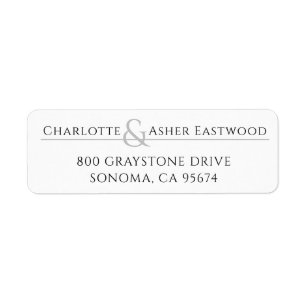 Elegant Couple Monogram Ampersand Return Address Label