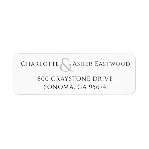 Elegant Couple Monogram Ampersand Return Address Label