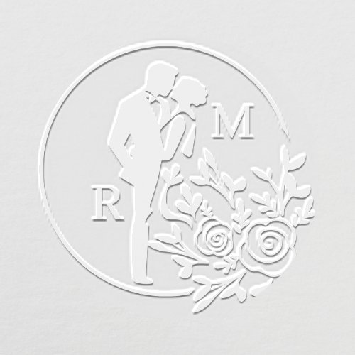 Elegant Couple Monogram Initials Wedding Embosser