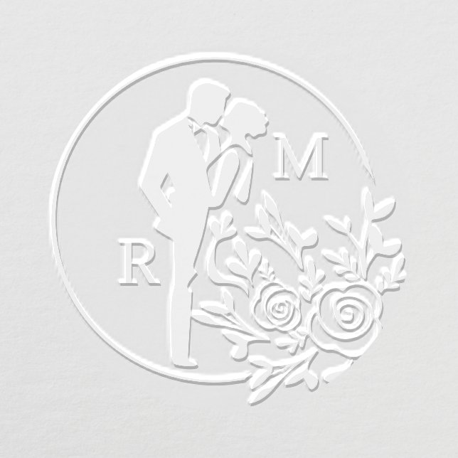 Elegant Couple Monogram Initials Wedding Embosser (Design)