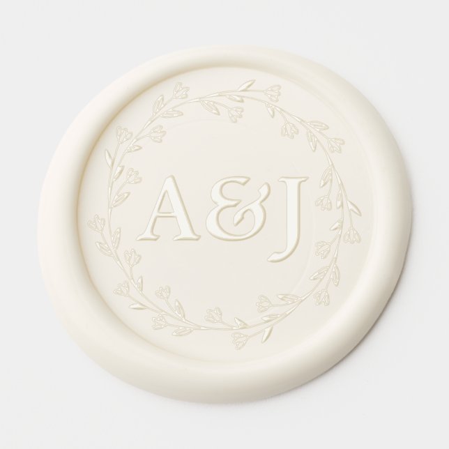 Elegant Couple Monogram Initials Wedding Wax Seal Sticker (Front)