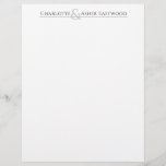 Elegant Couple Monogram With Ampersand Letterhead<br><div class="desc">Elegant classic serif type couple's name monogram with a beautiful ampersand joining their names together. Black and gray typography letterhead.</div>