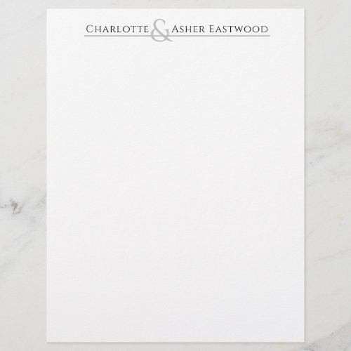 Elegant Couple Monogram With Ampersand Letterhead