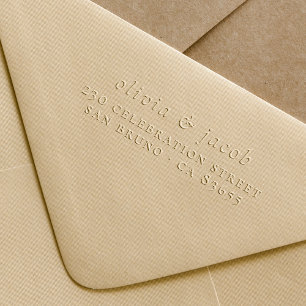 Elegant Couple Names Typography Return Address  Embosser