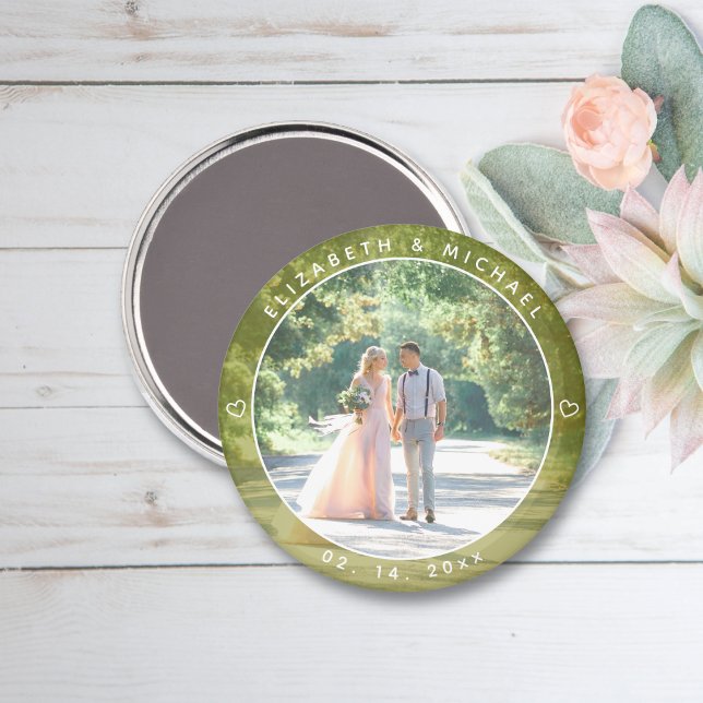 Elegant Couple Photo Spring Summer Wedding Favor Magnet (Creator Uploaded)
