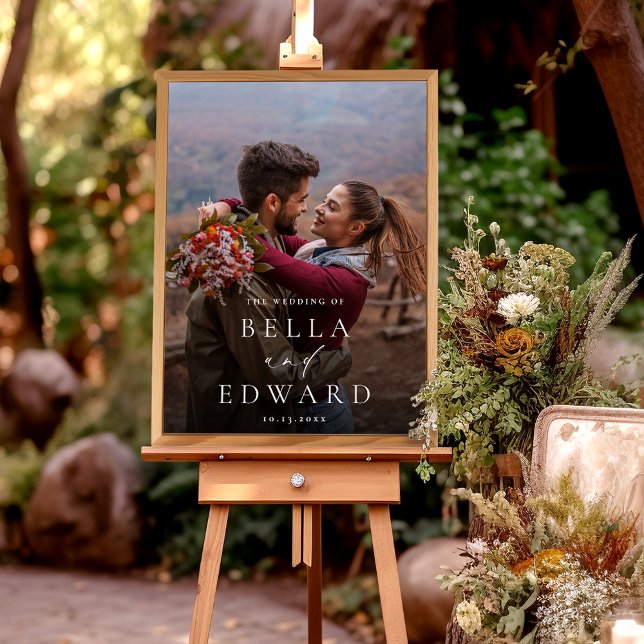 Elegant Couple Photo Wedding Welcome Sign (Creator Uploaded)
