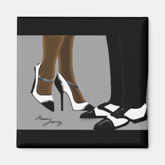Elegant Couple-Square Magnet (Front)