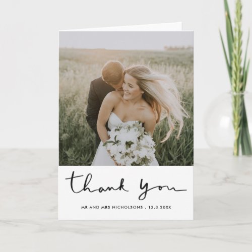 Elegant Couple Wedding Thank You  Simple Script