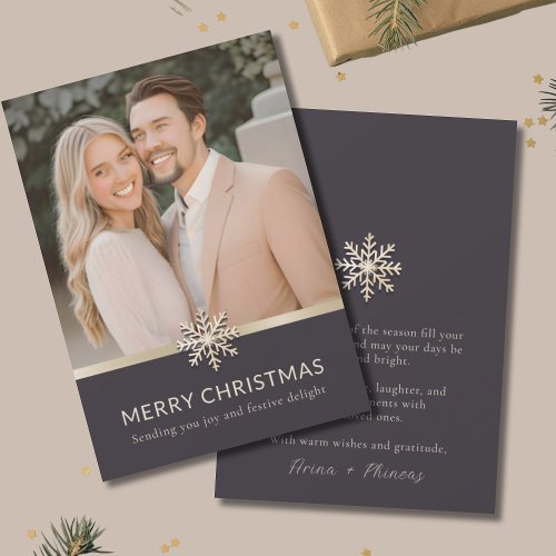 Elegant Couples Christmas Flat Card
