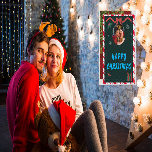 Elegant Couple's First Christmas Photo Card