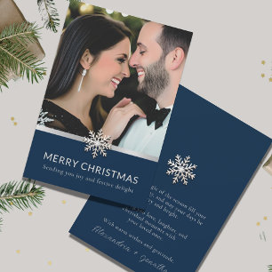 Elegant Couple's First Christmas Photo Card
