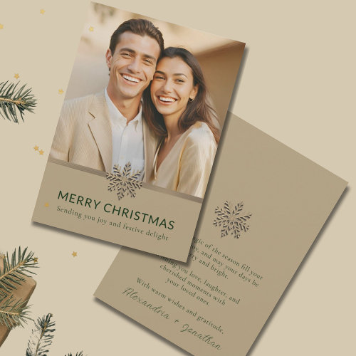 Elegant Couples First Christmas Photo Card