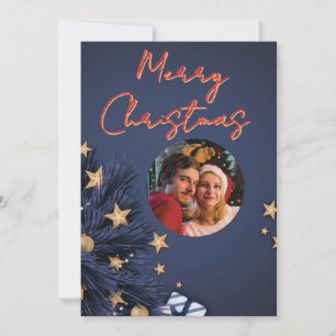 Elegant Couple's First Christmas Photo Card